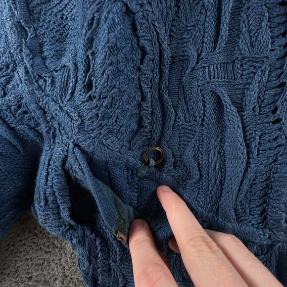 COOGI Blues Authentic Women Sweater Knit Pullover Blue Medium Cotton Henley - Picture 13 of 16